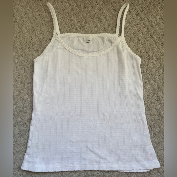LESET Tops - LESET White Ribbed Camisole